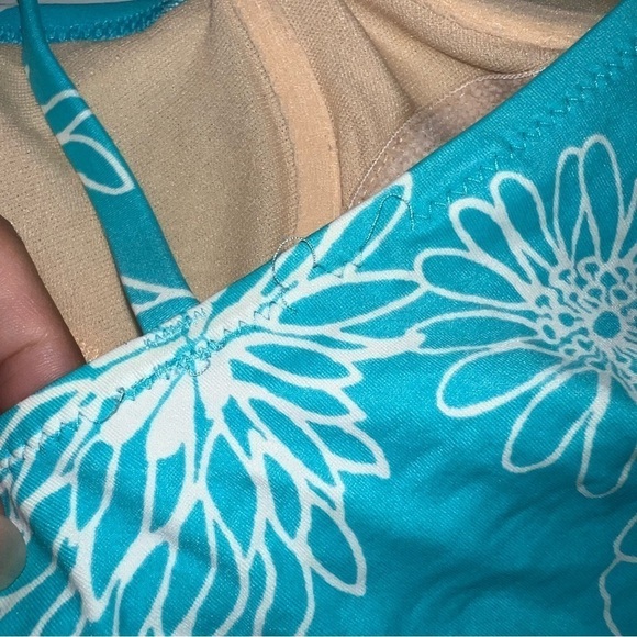 Y2k 90’s Victoria’s Secret floral one piece swimsuit turquoise & white size 10 - Picture 7 of 14